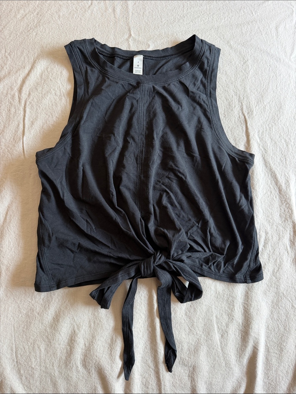 lululemon athletica Black Tie-Front Tank Top